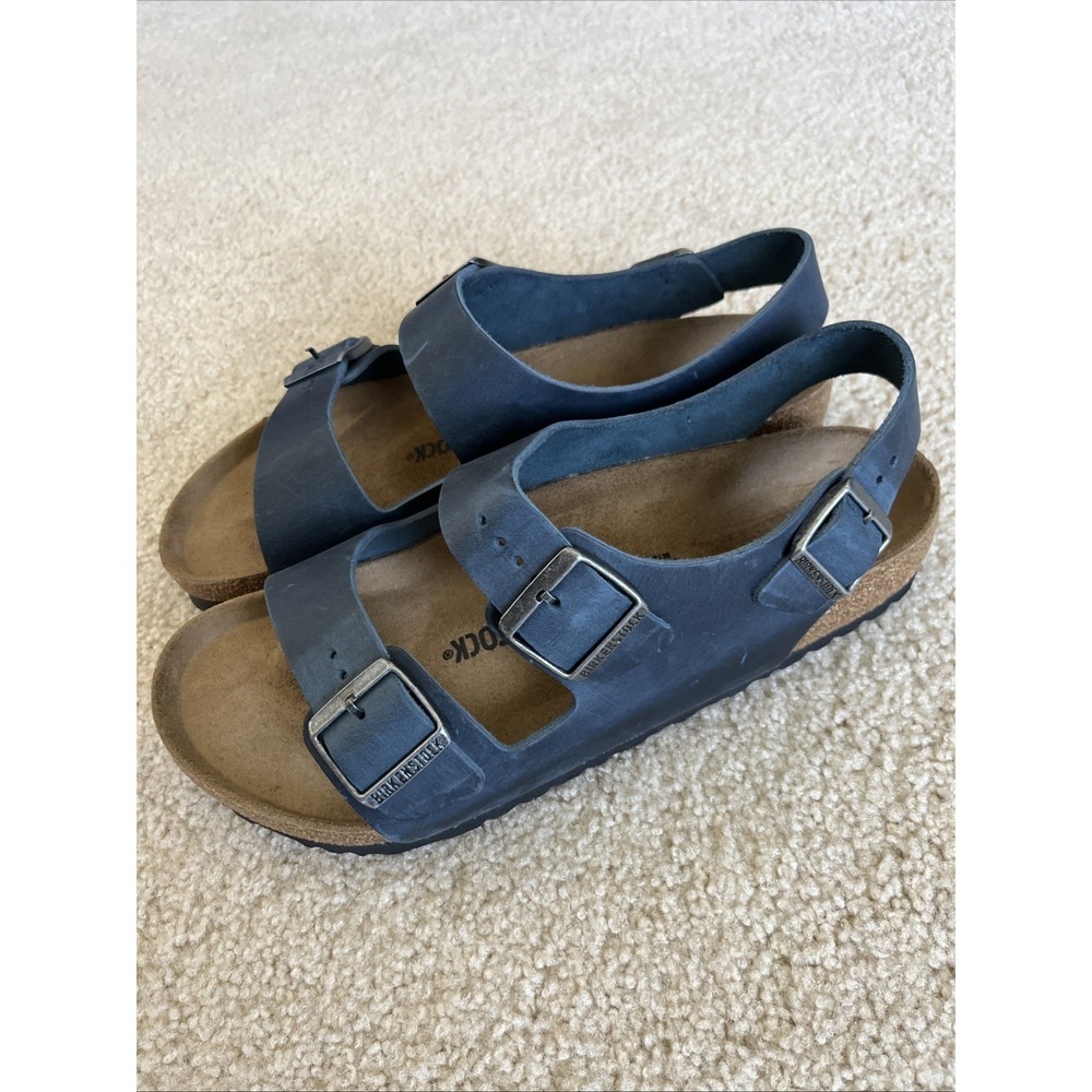 Birkenstock Men's Milano Vegan Slide Sandals 10  SZ 43 NEW slippers BLUE